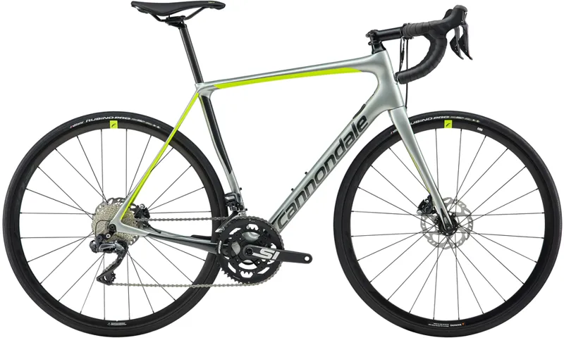 yellow cannondale road bike