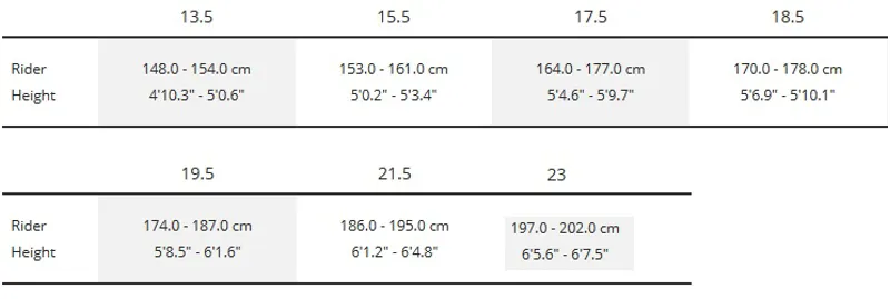 trek slash size guide