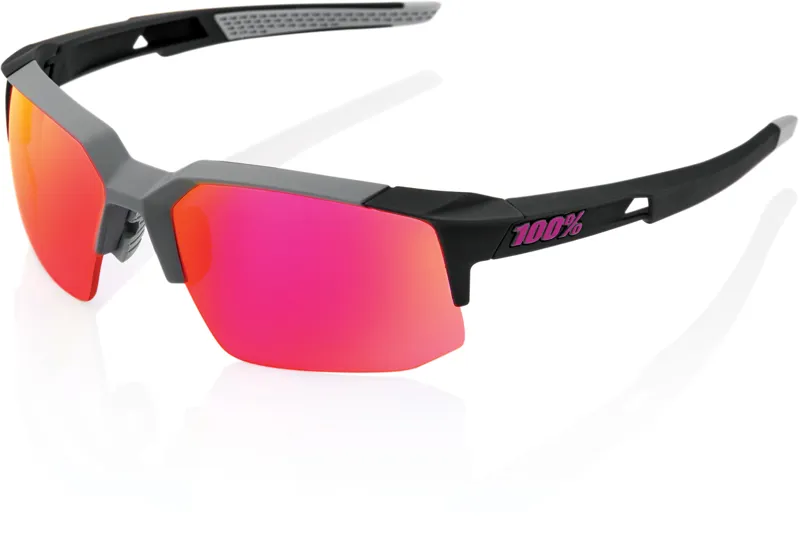 100 Percent Speedcoupe - Soft Tact Graphite - Purple Mirror Lens