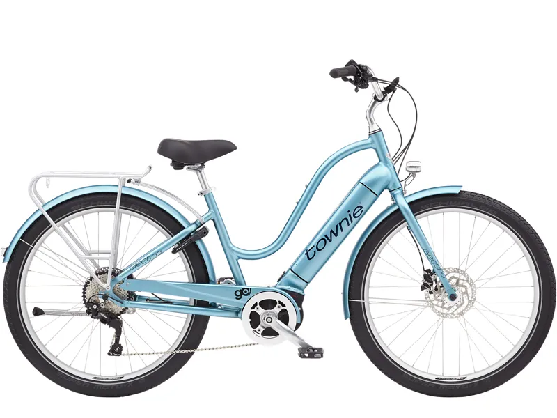 Electra Townie Path Go 10D Step Thru Electric Bike Aqua Metallic
