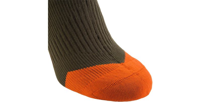 Sealskinz Waterproof MTB Thin Mid Socks with Hydrostop Dark Olive/Mud/Methyl Orange-3