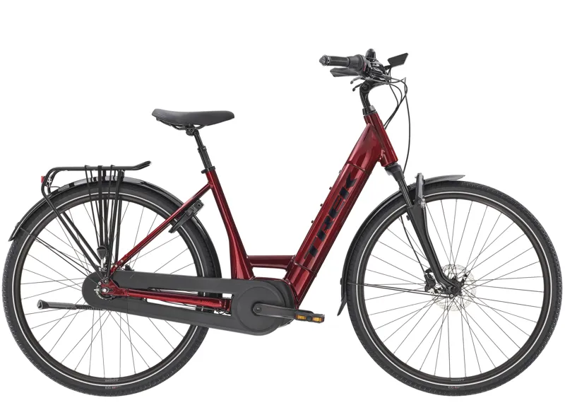 Trek District+ 8 Lowstep 2021 Electric Hybrid Bike Rage Red