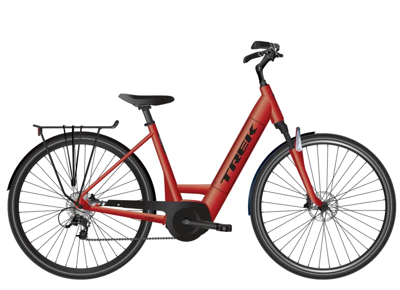 Trek Verve+ 4 Lowstep 2021 Electric Hybrid Bike Rage Red