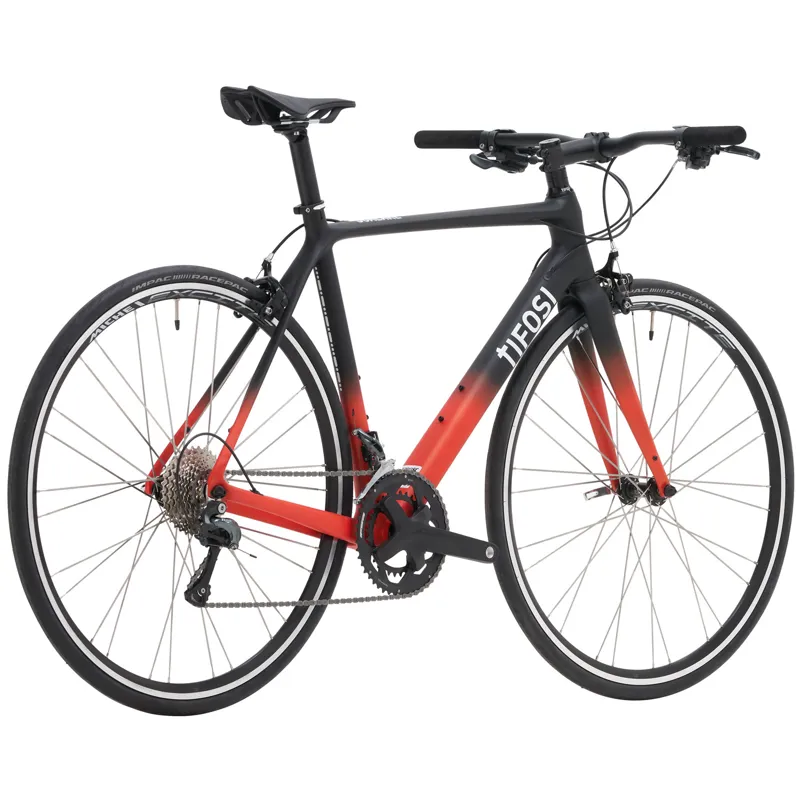 Tifosi Scalare Caliper Tiagra Flat Bar Road Bike Black Red-1