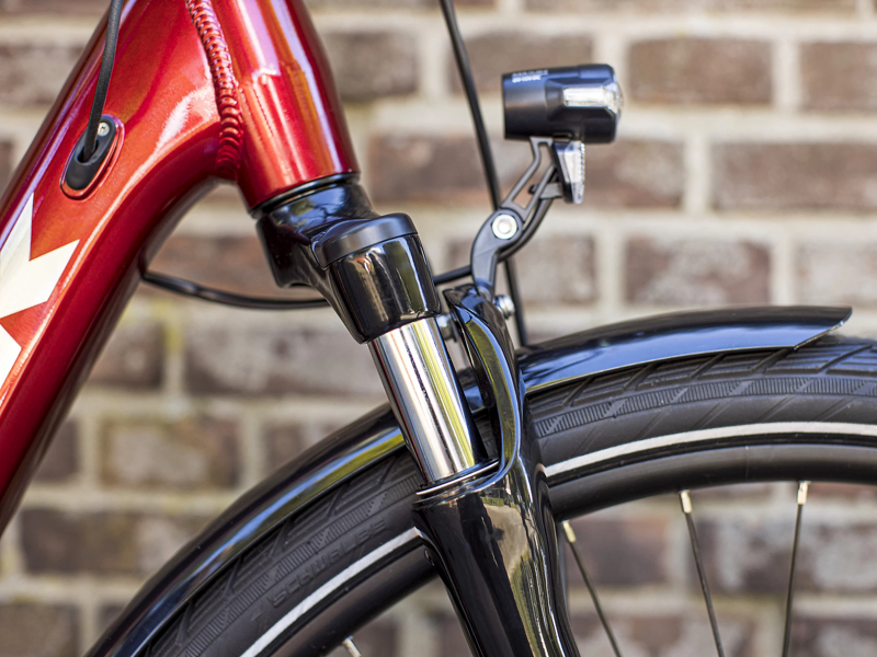 Trek Verve+ 1 Lowstep Electric Hybrid Bike in Red-4