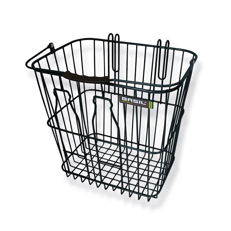 Basil Rear Milkbottle Bike Basket W/ Nylon Grip Handle Black