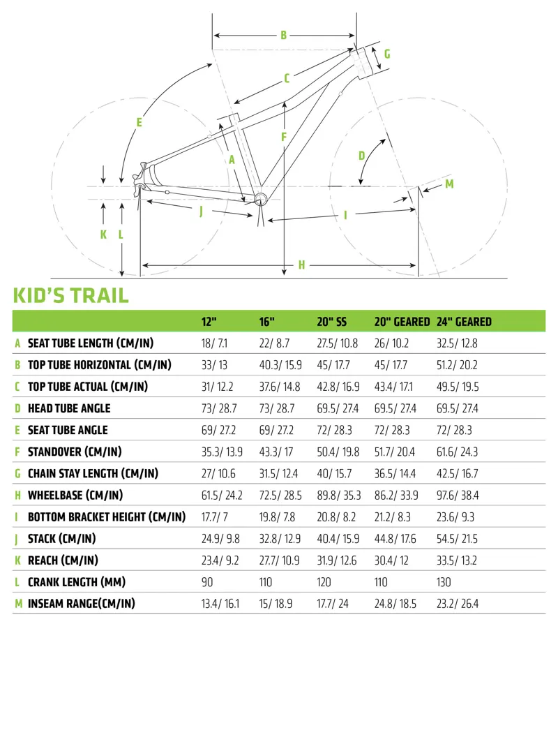 cannondale frame sizing