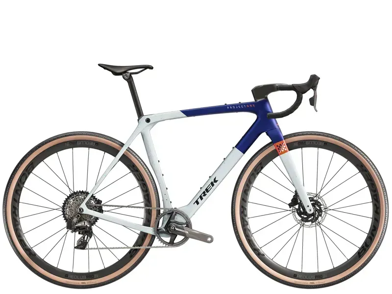 Trek Checkmate SLR 7 AXS Gravel Race Bike In Matte Hex Blue/Plasma Grey Pearl