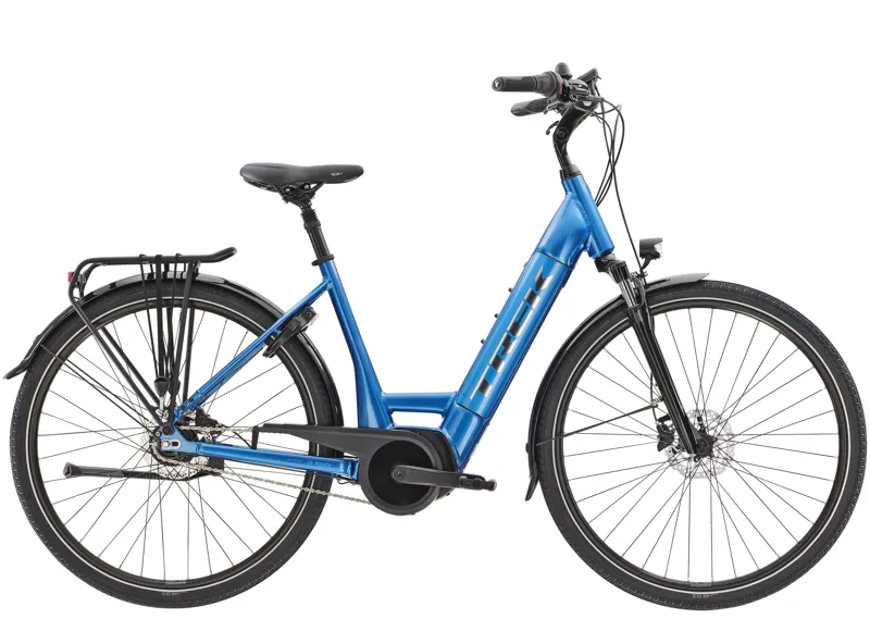 Trek District+ 6 Lowstep Hybrid Bike in Blue