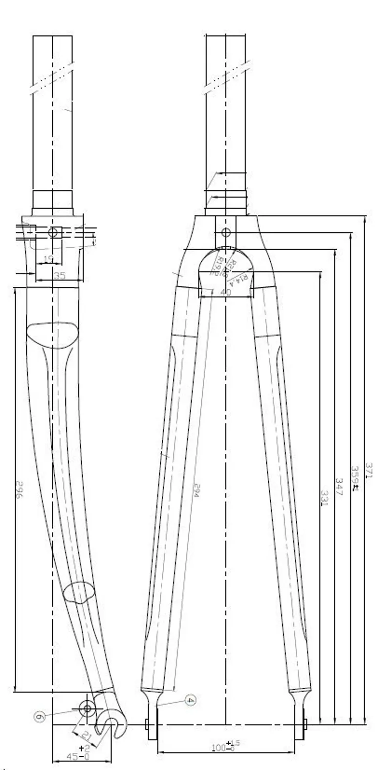 Enigma Etape Full Carbon Fork - 350mm Steerer-2
