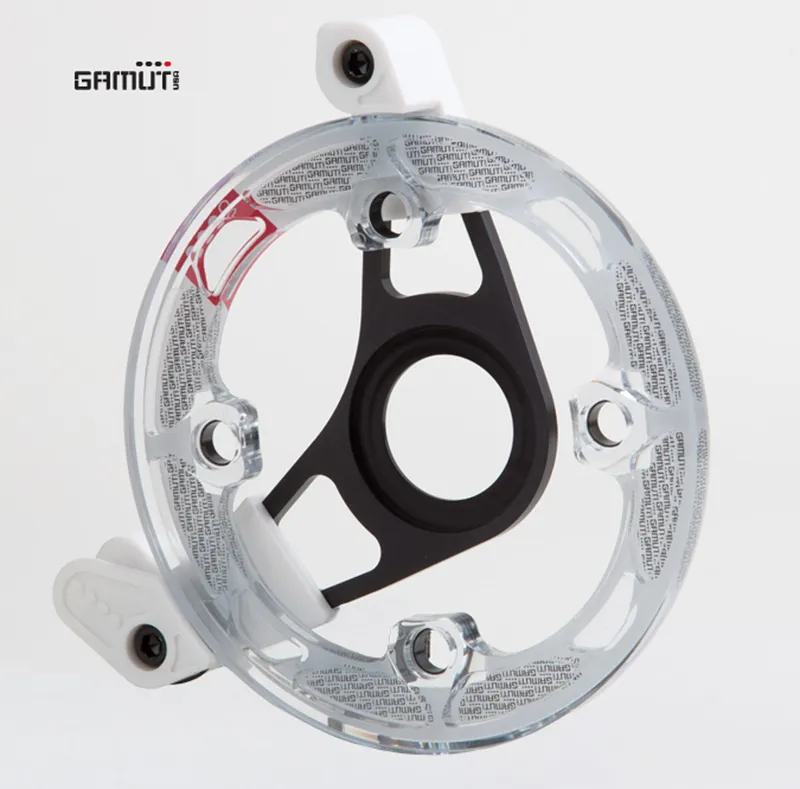 Gamut P20s chain guide, white bash guard, fits 32 - 34 T