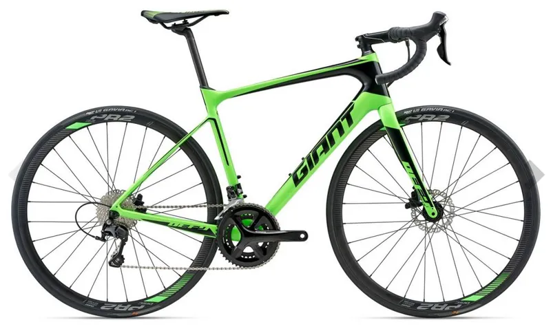 Giant Defy Advanced 2 Neon Green 2018 Disc Brake Road Bike-1