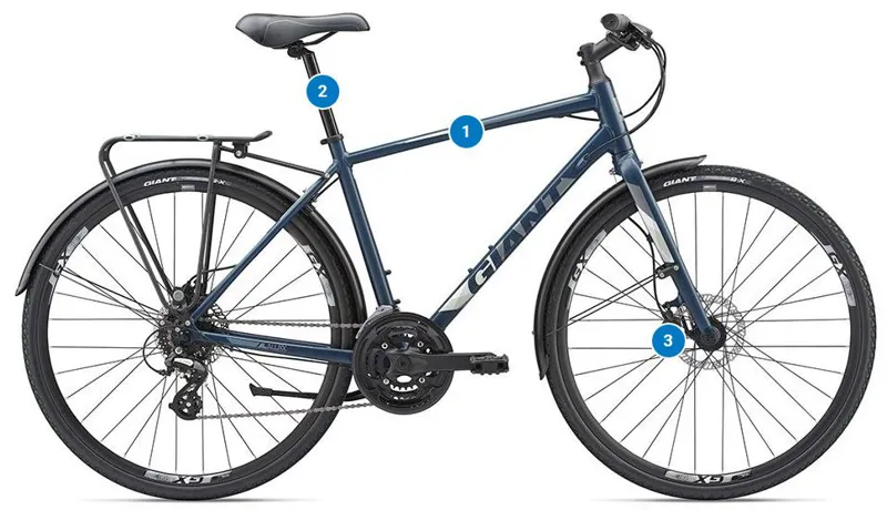 Giant Escape 2 City Disc 2019 Mens Hybrid Bike Blue-1