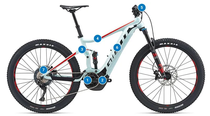 Giant Stance E 1 2019 25km Mens Electric FS Mountain Bike Orange
