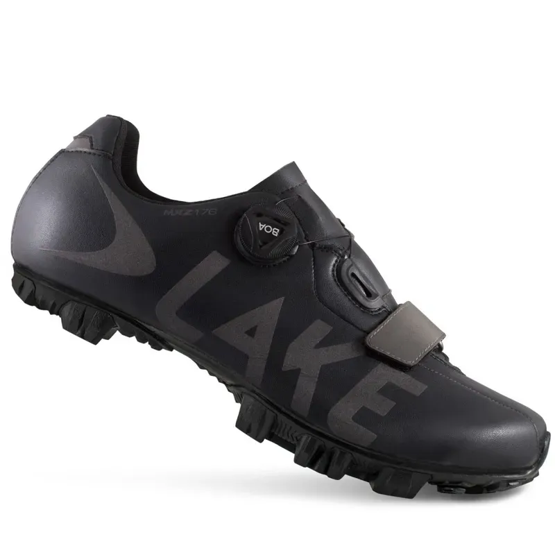 Lake MXZ176 Winter Mountain Bike Gravel Shoes in Black 