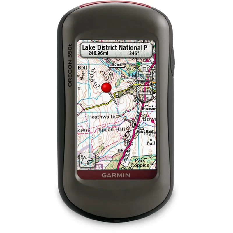 Garmin Oregon 550t mapping handheld GPS unit with Garmin TOPO Europe and UK 1:50K