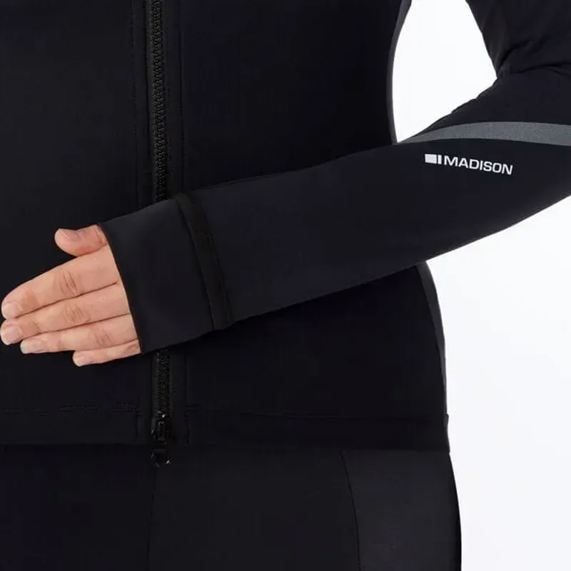 Madison DTE Women's Thermal Long Sleeve Jersey Black-3
