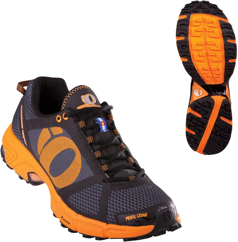 Pearl Izumi Mens Syncro Fuel Trail II Shadow Grey Orange Running Shoes
