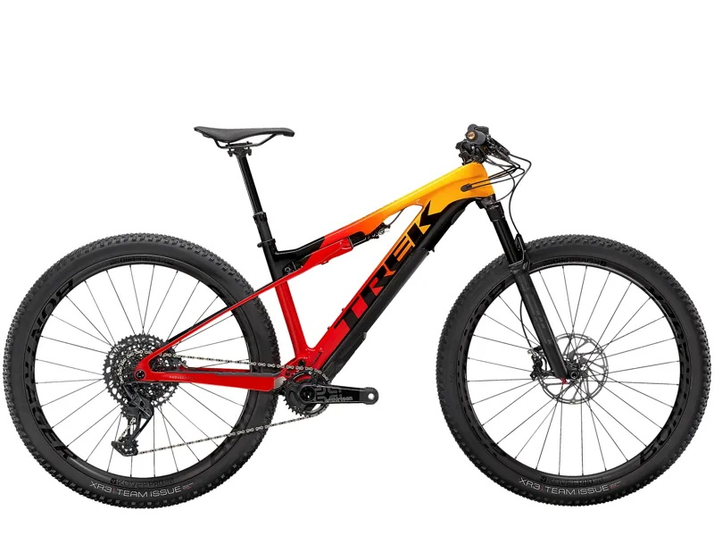 Trek E-Caliber 9.8 GX EU 2022 Carbon Electric Mountain Bike Marigold/Radioactive Red/Black