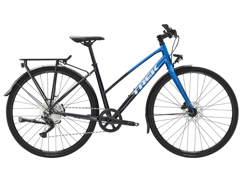 Trek FX 3 Disc Equipped Stagger 2022 Hybrid Bike Alpine Blue to D