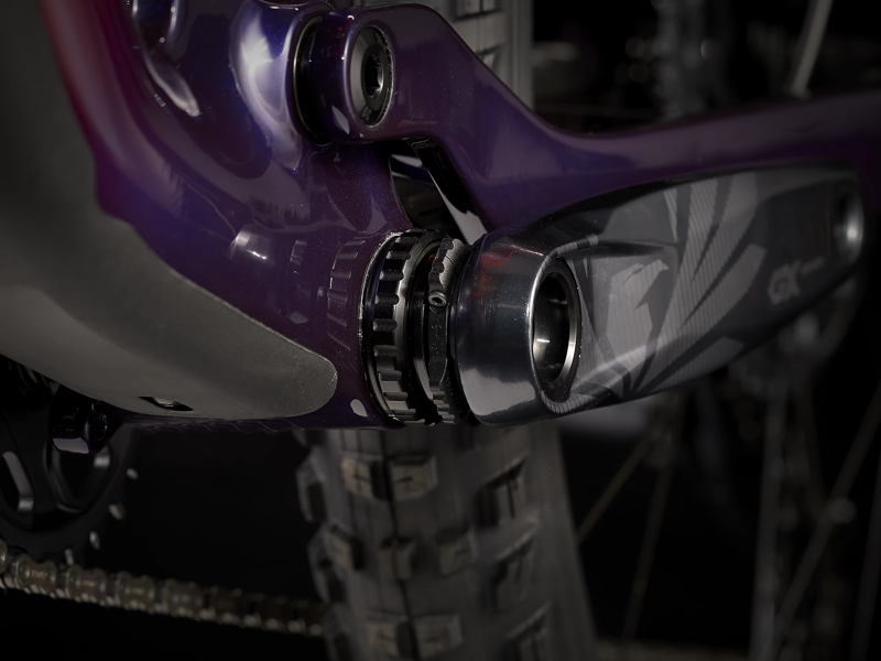 Trek Top Fuel 9.8 GX 2022 Carbon Mountain Bike Marigold to Red to Purple Abyss Fade-1