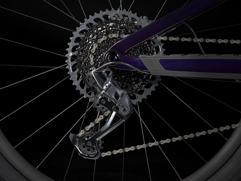 Trek Top Fuel 9.8 GX 2022 Carbon Mountain Bike Marigold to Red to Purple Abyss Fade-7