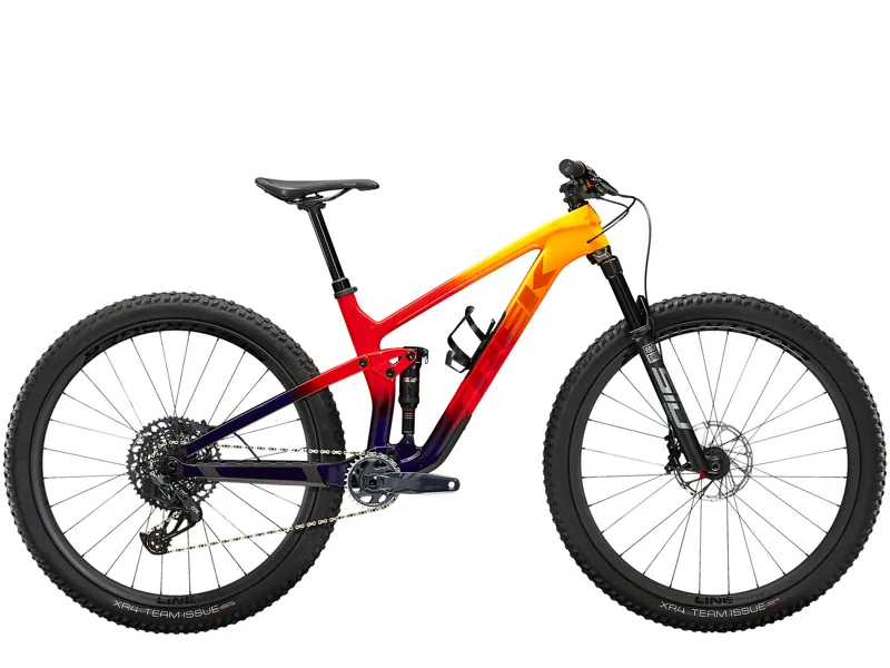 Trek Top Fuel 9.8 GX AXS 2022 Carbon Mountain Bike Marigold to Red
