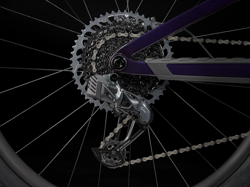 Trek Top Fuel 9.8 GX AXS 2022 Carbon Mountain Bike Marigold to Red to Purple Abyss Fade-8