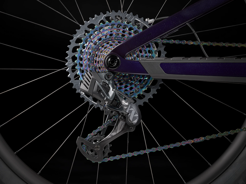 Trek Top Fuel 9.9 XX1 AXS 2022 Carbon Full Suspension Mountain Bike Marigold to Red to Purple Abyss Fade-8