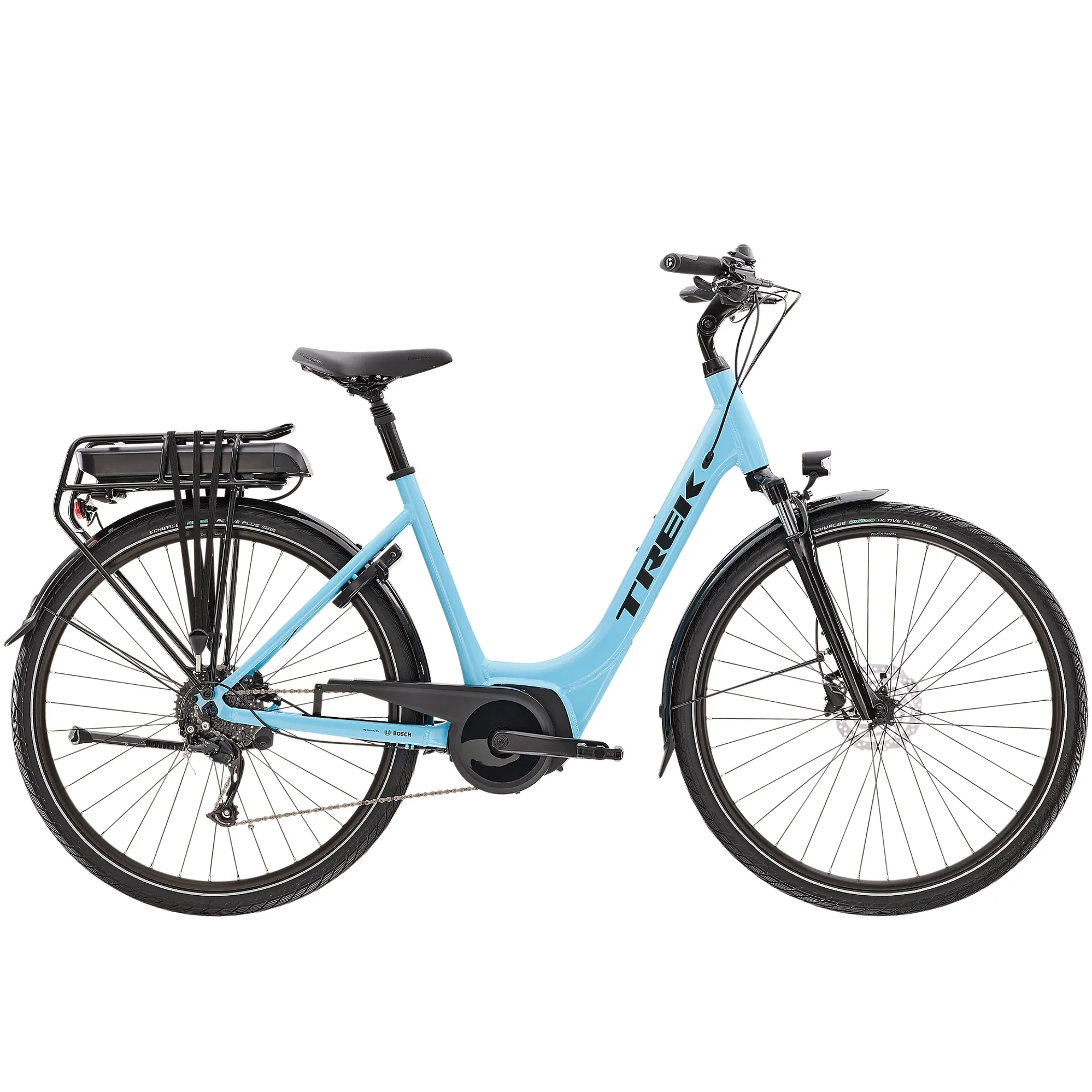 Trek Verve 2 Lowstep 2022 300WH Electric Hybrid Bike Azure