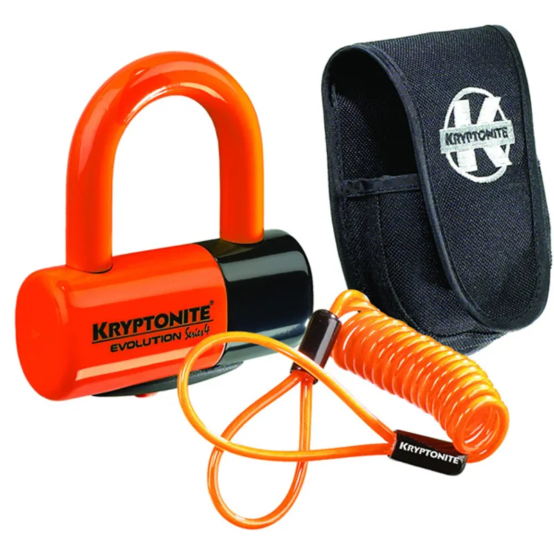 Kryptonite Evolution Series 4 disc lock Premium Pack and cable Orange-1