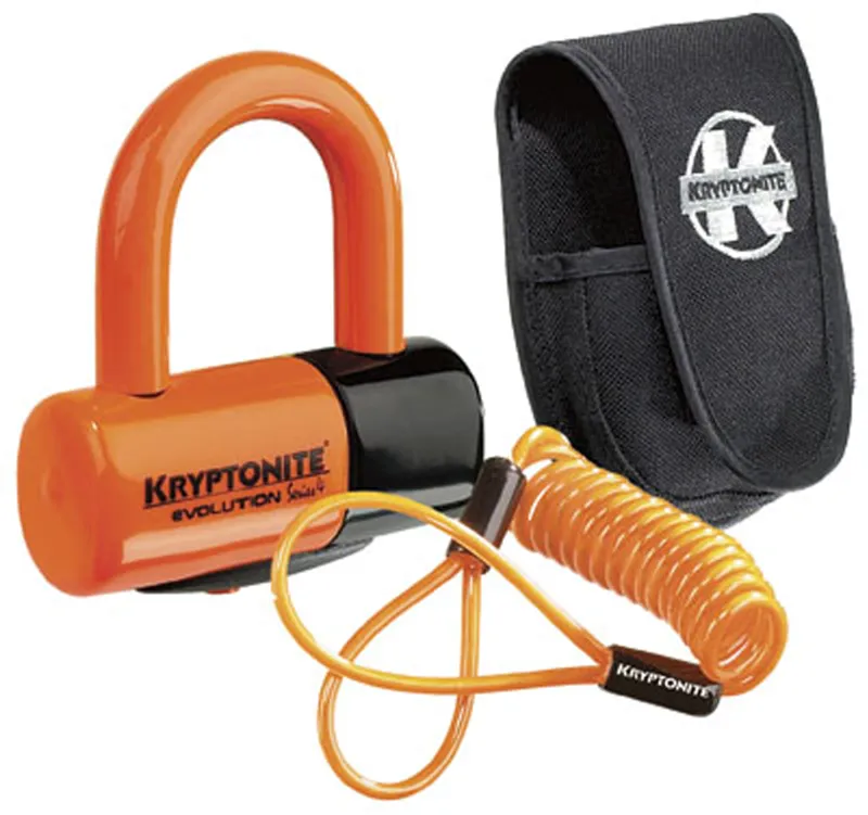 Kryptonite Evolution Series 4 disc lock Premium Pack and cable Orange