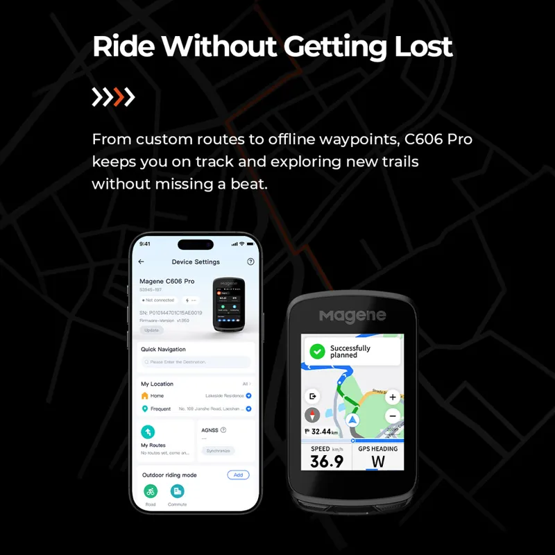 Magene C606 Pro Smart GPS Bike Computer Black-6