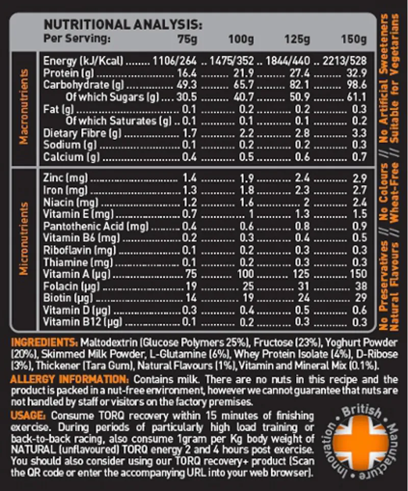 Torq Recovery Drink 1.5kg Banana And Mango-1