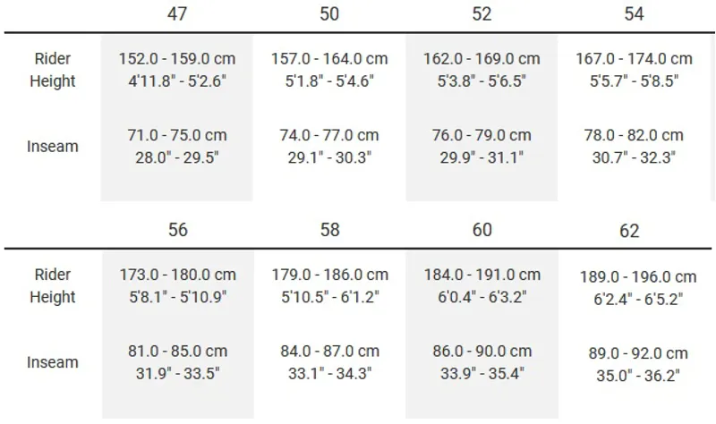 Trek emonda alr size guide clearance