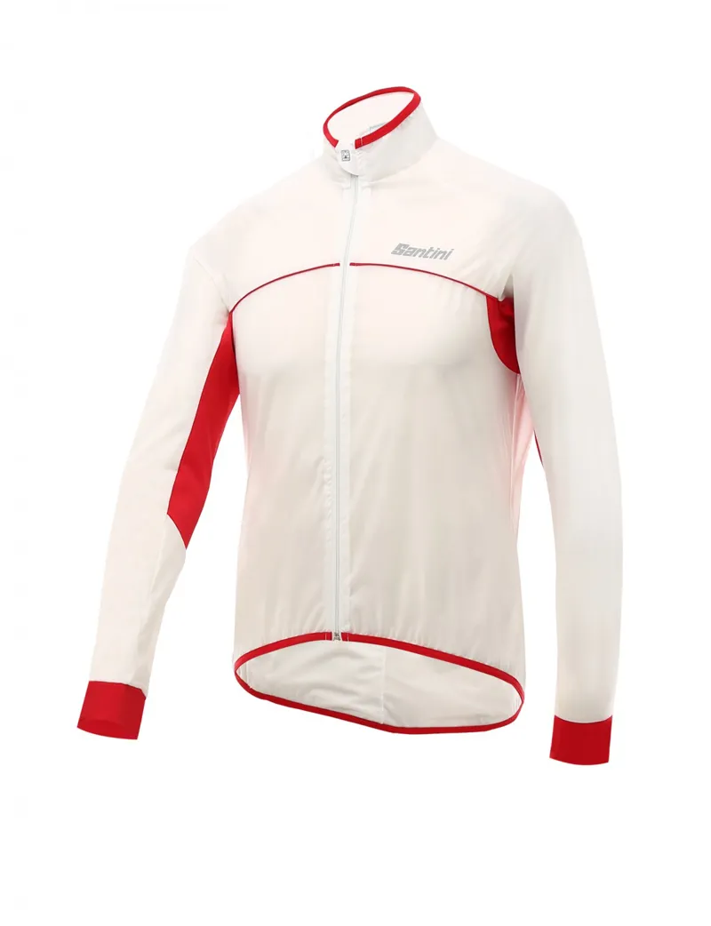 red transparent jacket