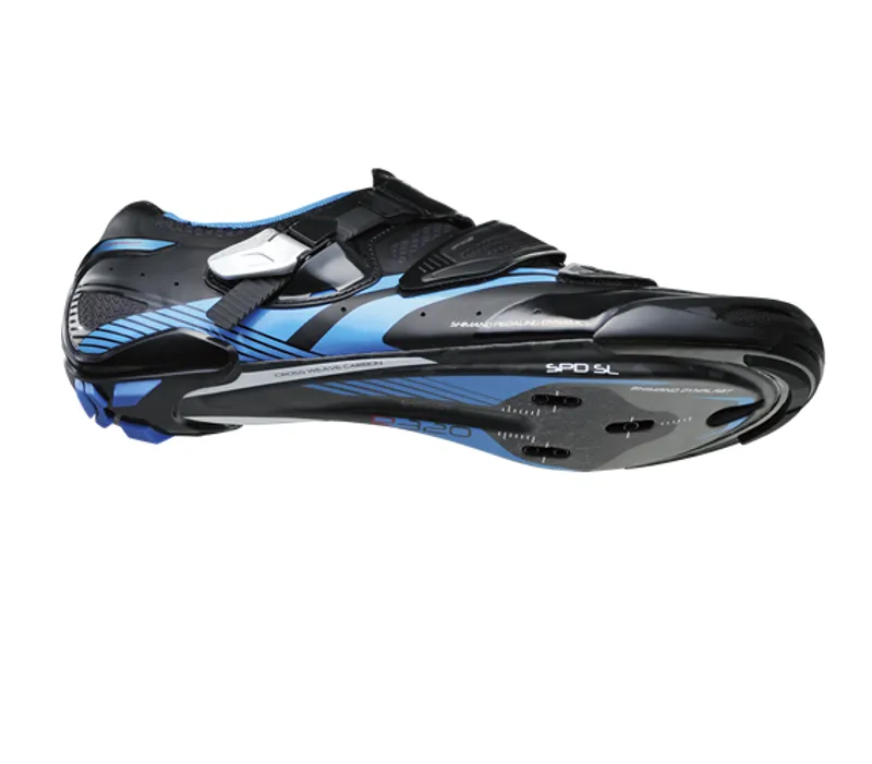 Shimano R320 SPD-SL Custom Fit Road Shoes, black / blue-1