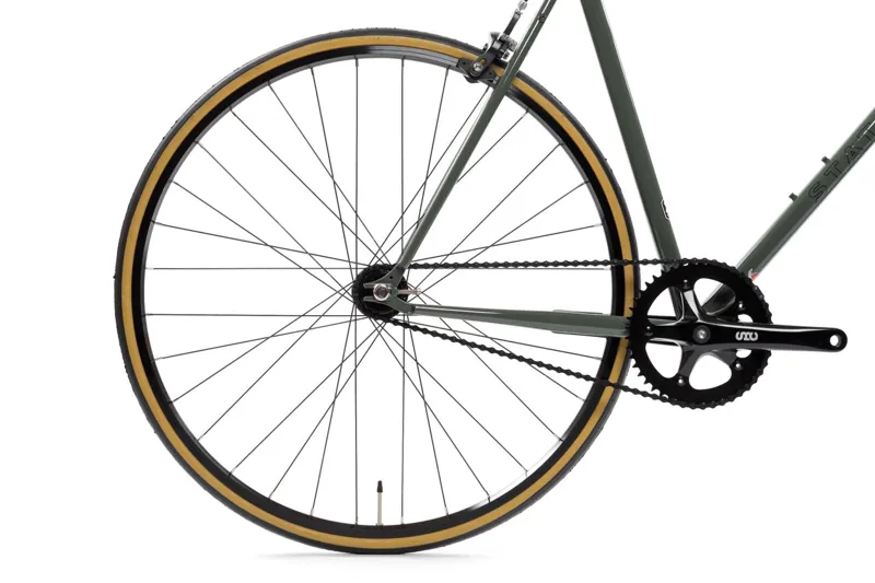 State Bicycles 4130 Army Green Singlespeed/ Fixed Gear Bike-3