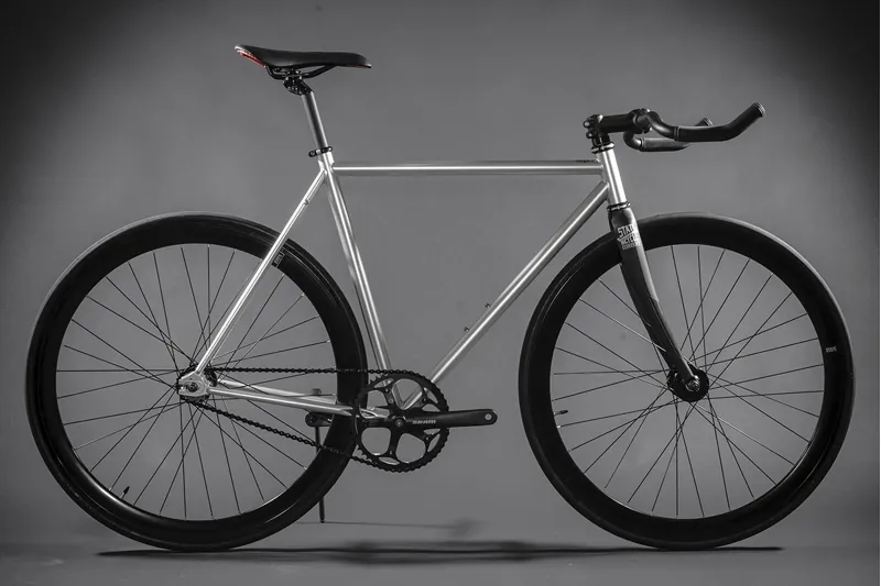 silver single speed bike