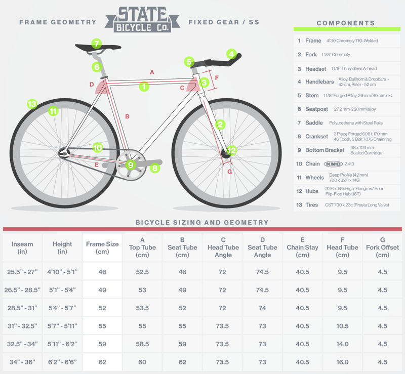 State Bicycles LaFleur 2.0 Fixed Gear Single Speed Bike-12