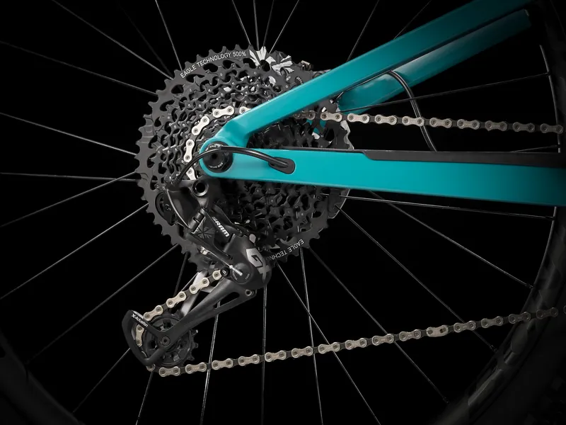 Trek Top Fuel 9.8 2020 Mountain Bike Trek Black to Teal Fade-2