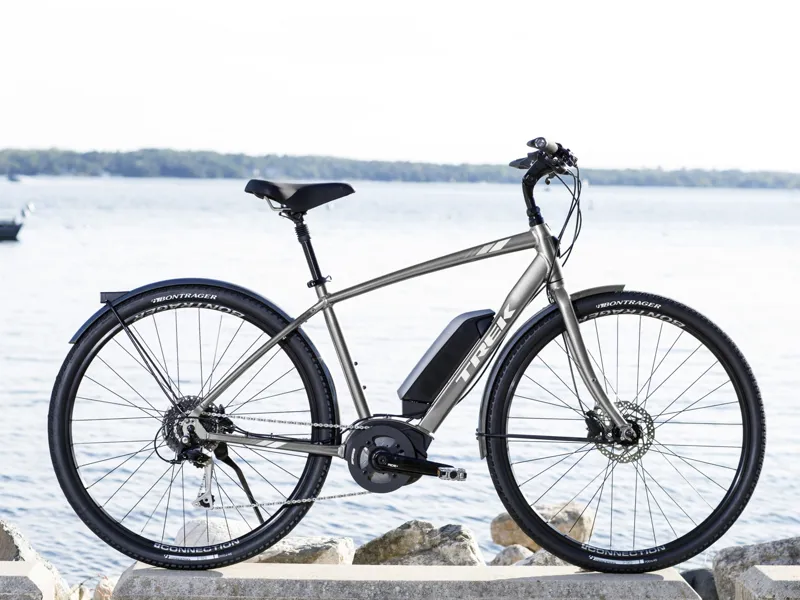 Trek Verve + 2019 Mens Hybrid E-bike Grey-3