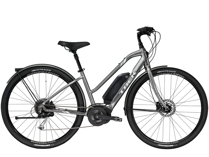 Trek Verve + Low-Step 2019 Womens Hybrid E-bike Grey